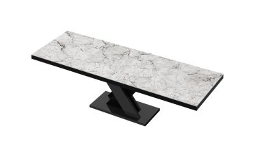 Stół rozkładany XENON LUX 160 - Venatino white (Marmur / Czarny)